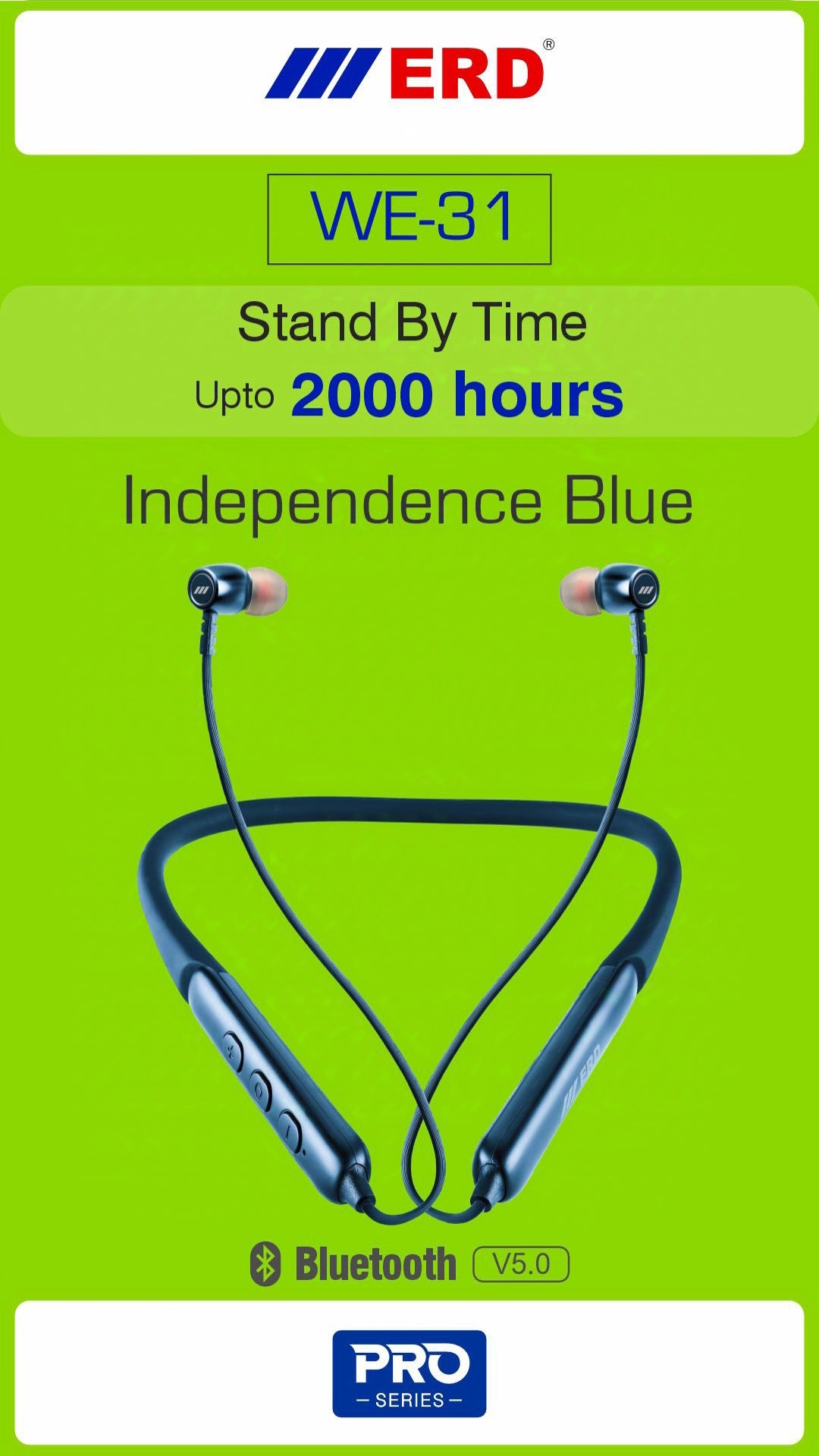 ERD WE-31 PRO Wireless Neckband – Best for Running & Gym, IPX5 Waterproof