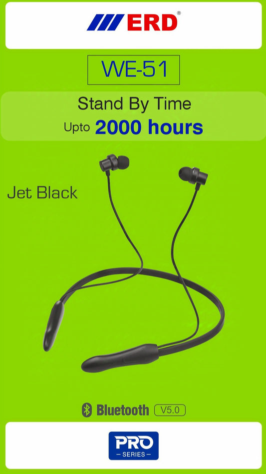 ERD WE-51 Wireless Neckband – Best Bluetooth Earphones with Deep Bass