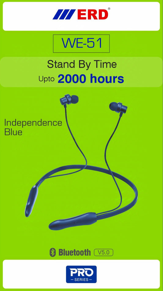 ERD WE-51 Wireless Neckband – Best Bluetooth Earphones with Deep Bass