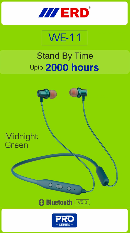 ERD WE-11 Pro Wireless Neckband Earphone Bluetooth  (True Wireless)